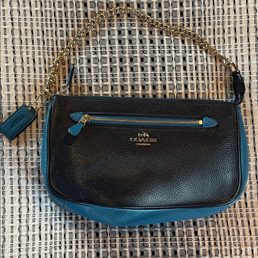 Coach Nolita color block wristlet Black and Blue Bag